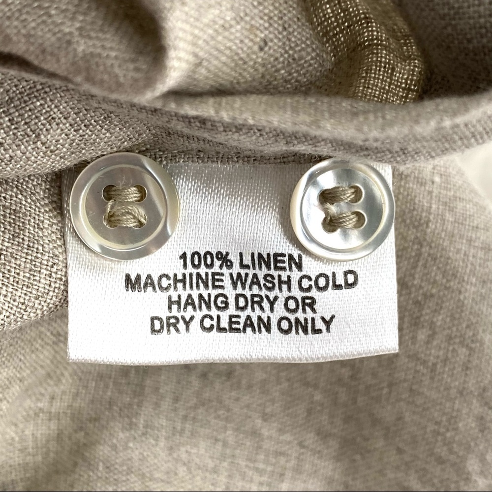 Nicholas K Women's Linen Wrap Shirt Dress Natural - Picture 10 of 12